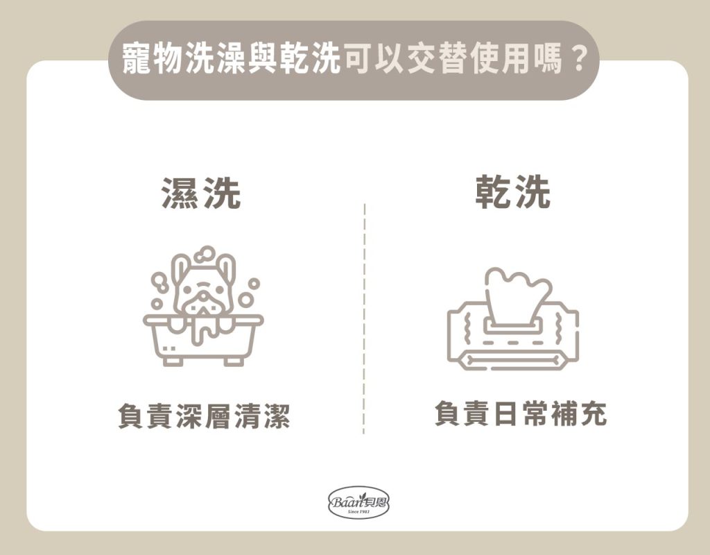 寵物洗澡與乾洗可以交替使用嗎？