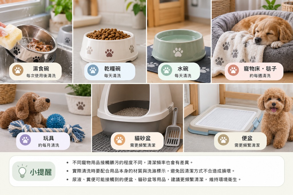 寵物用品多久要清洗一次？